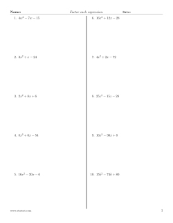 Factor each expression. Date