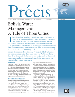 Bolivia Water Management