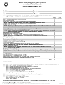 NREMT Ventilatory Management