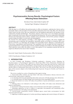 Psychoacoustics Survey Results: Psychological Factors Affecting