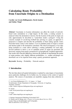 Calculating Route Probability from Uncertain Origins to a Destination