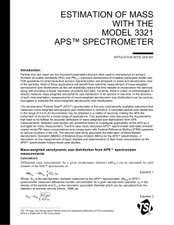 Estimation of Mass with the Model 3321 APS Spectrometer