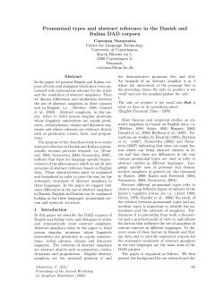 Pronominal types and abstract reference in the Danish and Italian