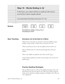 Step 19 - Words Ending in /ij