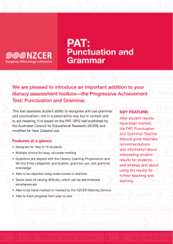 Punctuation and Grammar - New Zealand Council for Educational