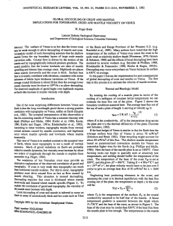GLOBAL DECOUPLING OF CRUST AND MANTLE: IMPLICATIONS