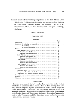 Scientific results of the Cambridge Expedition to the East African