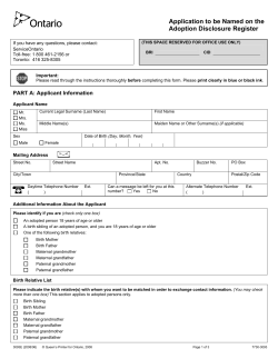 Application to be Named on the Adoption Disclosure Register