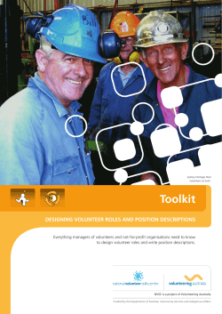 Toolkit &ndash; Designing Volunteer Roles and