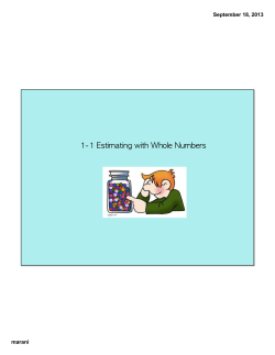 1-1 Estimating with Whole Numbers