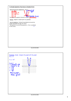Oct 248:05 AM 4.1 Graph Quadratic Functions in Standard Form Oct