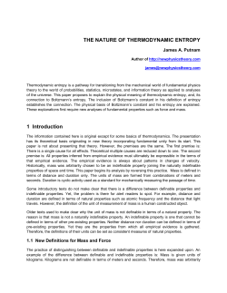 THE NATURE OF THERMODYNAMIC ENTROPY Essay
