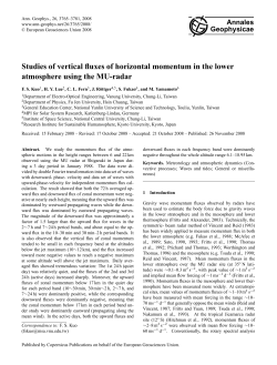 Studies of vertical fluxes of horizontal momentum in the lower