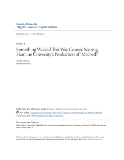 Scoring Hamline University`s Production of "Macbeth"