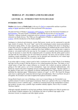 1 module- 07 : fluidics and fluid logic