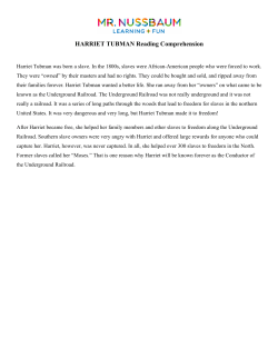 HARRIET TUBMAN Reading Comprehension