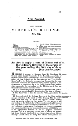 30 Victoriae 1866 No 82 The Appropriation Act 1866