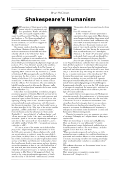 Shakespeare`s Humanism