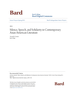 Silence, Speech, and Solidarity in Contemporary Asian American