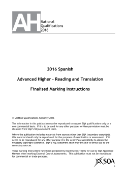 2016 Spanish Advanced Higher