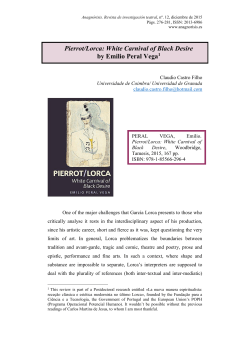 Pierrot/Lorca: White Carnival of Black Desire by Emilio Peral Vega1