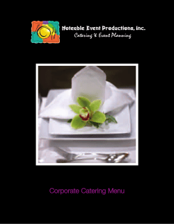 Corporate Catering Menu - Noteable Event Products, Catering