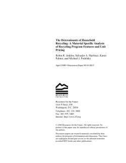 The Determinants of Household Recycling: A