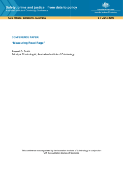 Measuring road rage - Australian Institute of Criminology