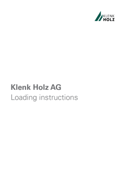 Klenk Holz AG Loading instructions