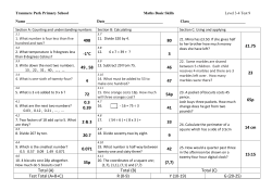 Level 3-4 Test 9 answers - Tranmere Park Primary School