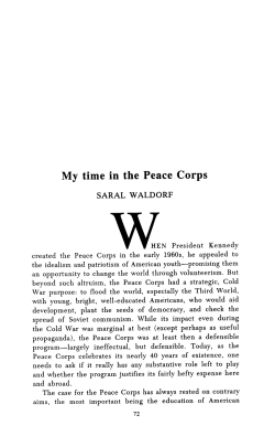 My time in the Peace Corps