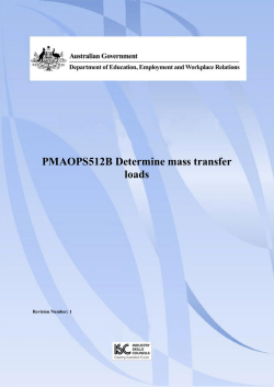 PMAOPS512B Determine mass transfer loads
