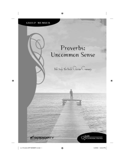 Proverbs: Uncommon Sense - Shoal Creek Baptist Church