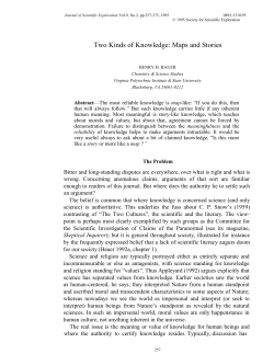 Two Kinds of Knowledge: Maps and Stories