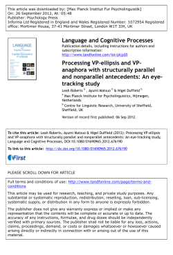 Processing VP-ellipsis and VP-anaphora with structurally parallel