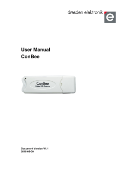 User Manual ConBee - Dresden Elektronik