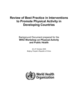 Review of Best Practice in Interventions to Promote Physical Activity