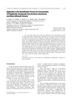Application of the Nanofiltration Process for Concentration of
