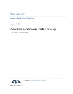 Quantifiers, domains, and (meta-) ontology - SelectedWorks