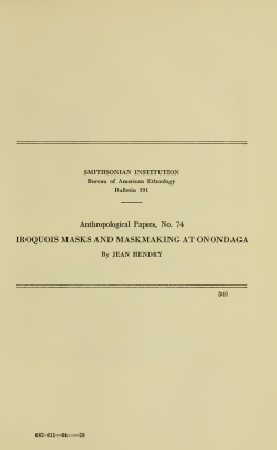 iroquois masks and maskmaking at onondaga