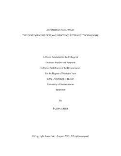 HYPOTHESIS NON FINGO: THE DEVELOPMENT OF ISAAC