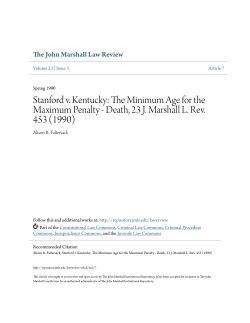 Stanford v. Kentucky: The Minimum Age for the Maximum Penalty