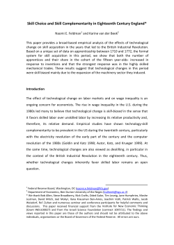 Skill Choice and Skill Complementarity in Eighteenth Century England