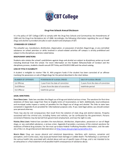 CBT Drug Free School Annual Disclosure