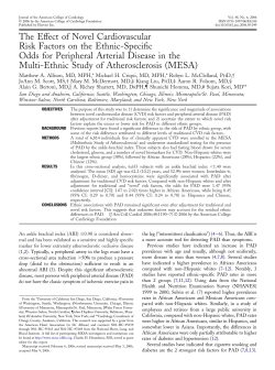 The Effect of Novel Cardiovascular Risk Factors on the