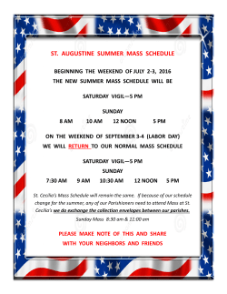 st. augustine summer mass schedule