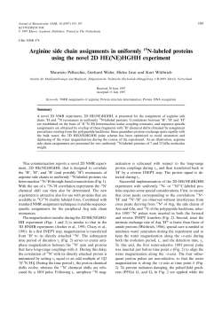 Arginine side chain assignments in uniformly 15N