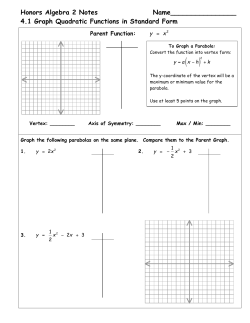 Honors Algebra 2 Notes Name________________ 4.1 Graph