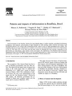 Patterns and impacts of deforestation in Rondhia, Brazil