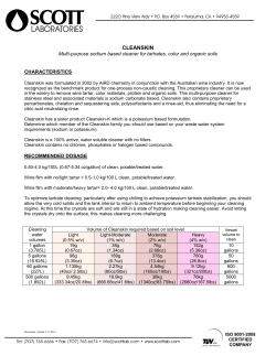 Cleanskin Technical Data Sheet
